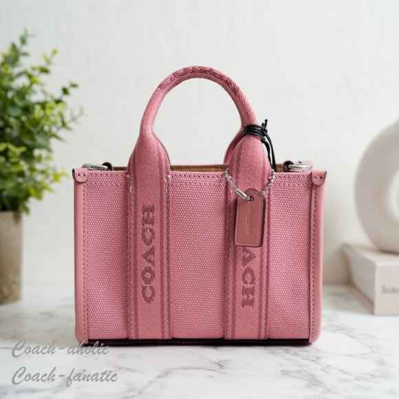 NWT Coach CS618 Smith Mini Tote Crossbody in Silver/Light Blush - Picture 2 of 10